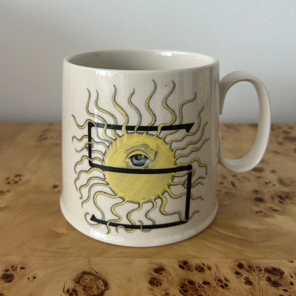 Anthropologie Florence Balducci Monogram “S” Sun Art Graphic Large Mug VGUC